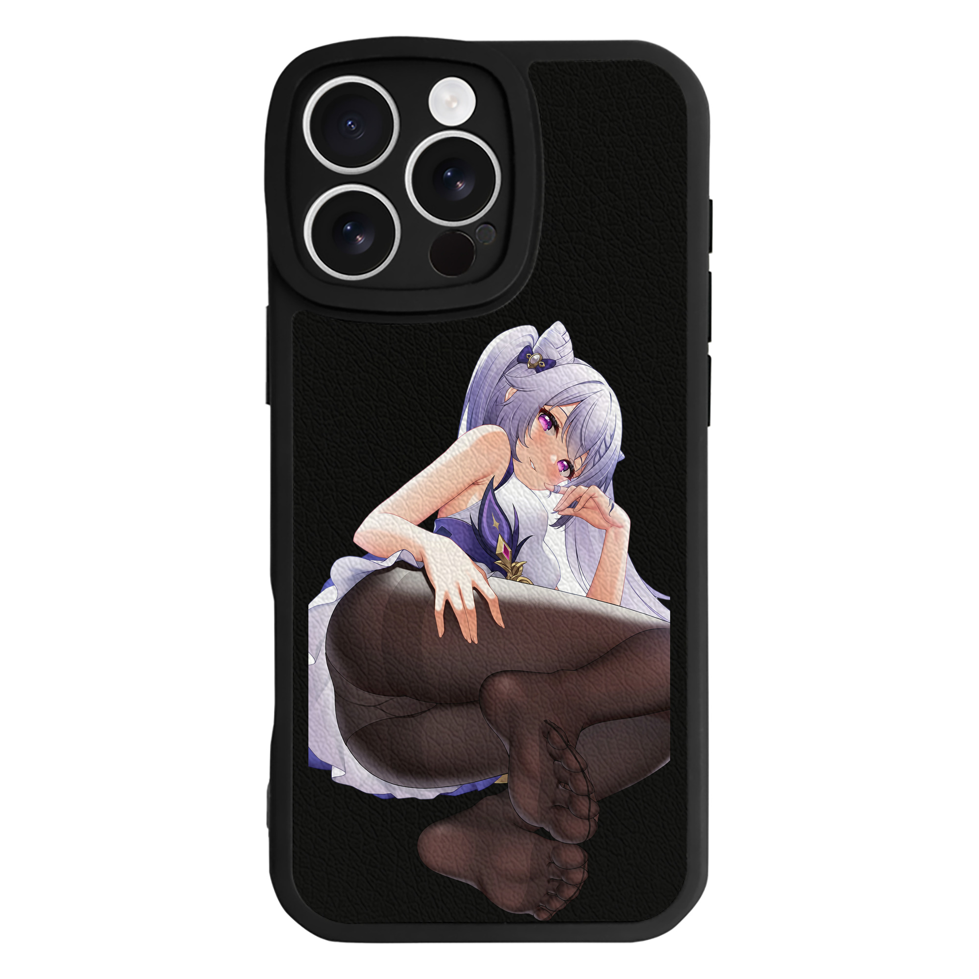げんし神 刻晴 こくせい genshin Kokusei 【iPhone 16シリーズ対応】シリコンスマホケース（レザー調） 材質：シリコン